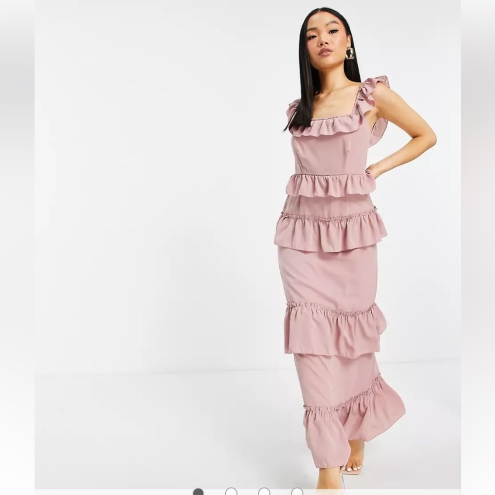 NWT MISSGUIDED Petite Frill Detail Maxi Dress